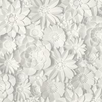 3D Effect Floral Wallpaper Flowers White Grey Washable Fine Decor Dimensions