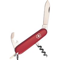 Victorinox Medium Red Waiter Pocket Knife with 9 Functions, Includes Corkscrew and Combo Tool in Blister Packaging