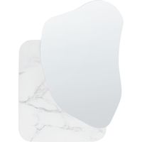 Espejo de pared decorativo MDF estilo moderno 80 x 60 cm asimétrico accesorios mármol blanco Arvert