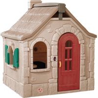 Cabane de jardin pour enfant en plastique – Maisonnette avec toit de chaume – Dimensions intérieures 139,7 cm x 106,7 cm x 109,2 cm – Step 2