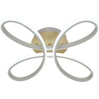 LED Deckenleuchte 104W 11440lm 3000-6500K 42cm Weiß/Buche Dimmbar Bandeira Serie