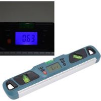 Niveau numérique multifonction avec écran LCD, haute précision, rapporteur et inclinomètre, coloris cyan