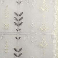 Modulable brodé feuilles d'orgeat Gris clair 58x160 cm