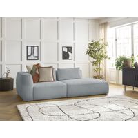 BOBOCHIC - Canapé droit fixe 3 places LEOPOLD tissu texturé Accoudoir gauche Gris clair