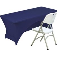 Nappe en spandex 120 cm. Nappe extensible en polyester. Nappe à dos ouvert - Bleu marine