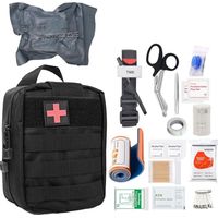 Kit de premiers secours en plein air, 46 pièces, kit de premiers secours militaire, sac tactique médical, équipement de survie, sac de premiers secours pour l'extérieur, la maison, la voiture, le