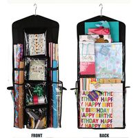 1 bolsa de regalo colgante de doble cara, bolsa de almacenamiento colgante navideña, bolsa de almacenamiento colgante para puerta, negra (4195cm)