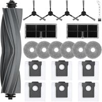 Lot de 20 Accessoires pour Dreame- L10s Ultra Gen 2 / Mova E30 Ultra / L40 Ultra AE / L10s Pro Ultra Heat, 1 Brosse Principale, 6 Sacs à Poussière, 6 Serpillière, 4 Brosses Latérales, 2 Filtres
