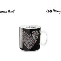 Egan Mug Keith Haring porcellana Nero cuore bianco
