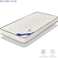 KITYTETY - Matelas bébé 60x120CM Epaisseur 11 CM - Noyau perforée et Anti Bactérien – 2 faces ultra respirant