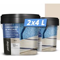 JOVIRA PINTURAS Pittura per Bordi e Rivestimenti di Piscine. 8 L Antiscivolo, speciale per rinnovare i bordi delle piscine. (2x4 Litri, Sabbia). C-23-2