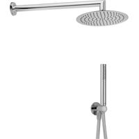 Kit braccio doccia 350mm con soffione e doccetta tondo Cisal DS0K02021
