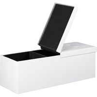 Storage bench with seat white 115x38x38cm foldable