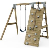 Premium Single Garden Swing with Up and Over Wall for Kids - Flex Dusky Pink
