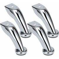 Patas de sofá de acero inoxidable grueso, juego de 4, acabado cromado, ideales para armarios, camas, sofás, sillas, taburetes y muebles de almacenamiento.