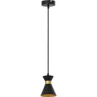 Lampada a sospensione Breda nera oro 1xE14 Reality