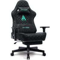 Symino Chaise Gamer Ergonomique - Fauteuil de Bureau avec Repose-Pieds Télescopique, Support Lombaire et Hauteur Réglable - 200kg (Simili Cuir)