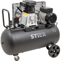 STIER Kompressor LKT 880-10-90, 3000 W, max. Druck 10 bar, 90 Liter Tank, 81 kg, geeignet für Anwendungen mit hohem Luftbedarf, Reifenwechsel, Bauarbeiten