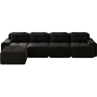 Canapé Boneless Cloud Modular Confort Corduroy Noir 382x177x69 cm ZIPSOFA Canapé