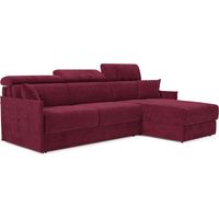Miryam Ecksofa mit Matratze mit verstellbaren Kopfstützen aus weichem, fleckenabweisendem Stoff T31 252 cm rechts burgunder