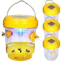 4PC Piège à Guêpes Insectes, Piege Frelon Asiatique, Attrape-Guêpes Amovible et Réutilisable, Piège à Guêpes Vivant à Double Canal, pour Exterieur Jardin Balcon, sans Attractif Chimique