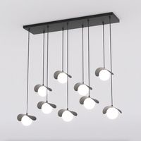 Lampada a sospensione Ritual 9 in acciaio nero e vetro