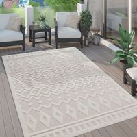 Paco Home – Tapis extérieur 200x280 cm – Motif scandinave crème – Résistant aux intempéries – Certifié STANDARD 100 by OEKO-TEX®