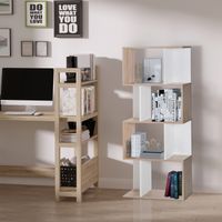 Bibliothèque design étagère bureau bois moderne 4 étagères 60x24x148 cm