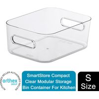 SmartStore Compact Clear Modular Storage Bin Container For Kitchen, S