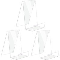Étagère 3 pièces, serre-livres, étagère en plastique transparent pour afficher des livres, des cahiers, des livres d'images
