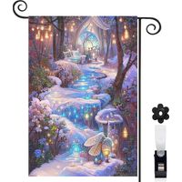 Drapeau de jardin décoration maison toile épaisse double face 30 x 45 cm pour cour maison terrasse