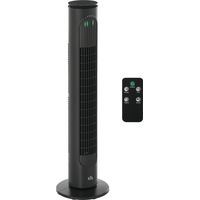 Ventilateur colonne 45W télécommande minuterie 3 modes 3 vitesses tour oscillant silencieux Ø 22 x 77 cm gris foncé