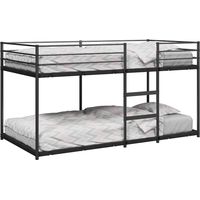 Vidaxl – Lit superposé noir 90x190 cm en acier – Construction robuste – Garde-corps de sécurité – Échelle intégrée pour accès facile