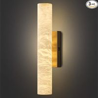 Kviflon applique murale dorée 51 cm, albâtre, salle de bain