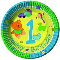 Cf.10 Piatti Carta 18Cm 1 Compleanno X1