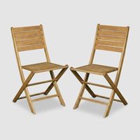 2 Gartenklappstühle aus Akazienholz-Set