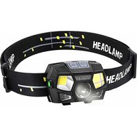 Lampade frontali, 300 lumen LED USB ricaricabile potente torcia frontale, 5 modalità di illuminazione, IPX4 impermeabile con sensore di movimento per corsa campeggio ciclismo illuminazione esterna