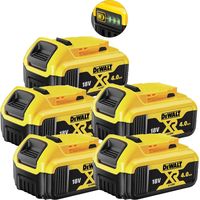 5 x DeWalt DCB182 18v 4.0Ah Li-Ion Battery XR Range Lithium Ion Genuine 4amp UK