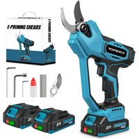Cesoia elettrica senza fili 45 mm, velocità automatica, con due batterie da 2,0 Ah - compatibile con asta telescopica regolabile
