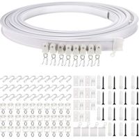 Rail De Plafond Pliable Rail De Rideau Incurvé Montage De Rideau De Plafond Flexible Rail De Fenêtres Courbes Pour Rail De Rideau Avec Système De Rail Rideau Lit Diviseur-5 Mètres