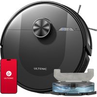 Ultenic Dl0 Saugroboter mit Wischfunktion, Staubsauger Roboter mit Ladestation, LiDAR Navigation, 4000Pa, 120Min, APP/Google/Alexa Kontrolle, ideal für Tierhaare, Teppich, Hartbode