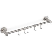 Colgador adhesivo 5 ganchos Supra de Cocina en color Gris con Acero Inoxidable Medidas 43x5x45845 cm