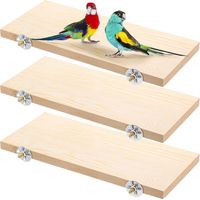 3 Pack Wood Bird Platform, Parrot Wood Platform, Wooden Pet Climbing Platforms Playground Cage for Conure, Chinchilla, Parakeet, Budgie, Cockatiel