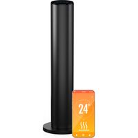 Blumfeldt SmartFlow Tower 700W Infrared Heater 360° Heat, WiFi & App Control, Touch Panel, Thermostat, Overheat Protection, Portable, Energy-Efficient, Ideal for Rooms 7-14m², Black