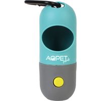AQPET Dispenser in plastica con Torcia led sacchetti igienici per animali - Inclusi sacchetti compostabili, 1 pezzo - colore casuale