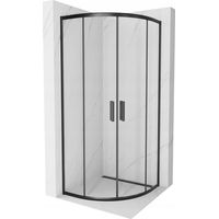 Cabine de douche 1/4 de cercle Silla, paroi de douche 80x80 cm en verre transparent, installation facile, design moderne, Noir
