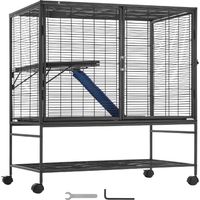 Mophorn – Cage pour rongeur 91 x 58 x 100 cm – Métal renforcé avec revêtement en poudre – 2 niveaux avec rampes antidérapantes – Espace de vie spacieux