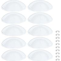 10 Pcs White Shell Cabinet Handle Vintage Handle for Drawer Cupboard 82mm Door Knob Closet with Screws