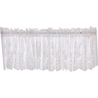 Rideau court en dentelle, demi-rideau, occultant, pour fenêtre, cuisine, balcon, 130 x 41 cm-White