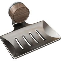 Porte-savon à ventouse en aluminium ABS de qualité aérospatiale, trou d'évacuation en V, étagère de rangement anti-taches de graisse pour salle